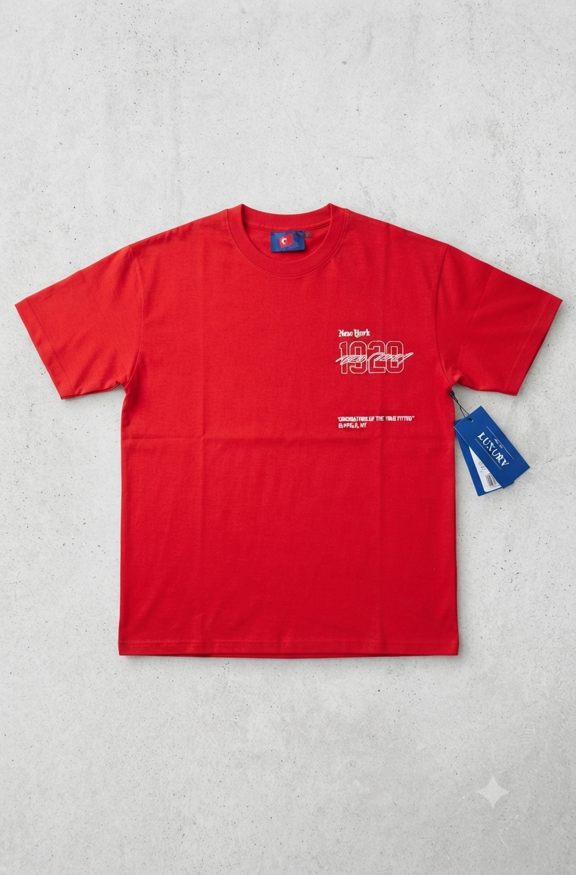 "New York 1920" Red Streetwear Graphic Tee