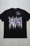 BMSKTREE" Flame Graphic Black Streetwear Tee