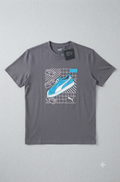 Puma Blue Sneaker Graphic Charcoal Grey Tee