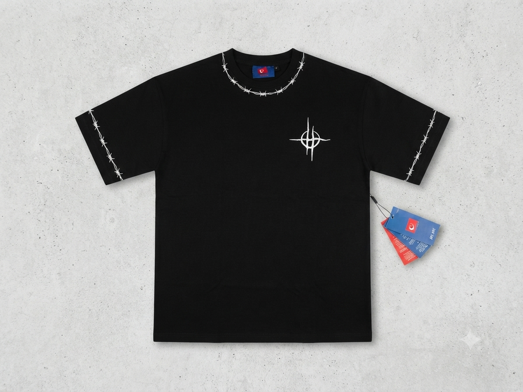 Barbed Wire Graphic Tee - Black