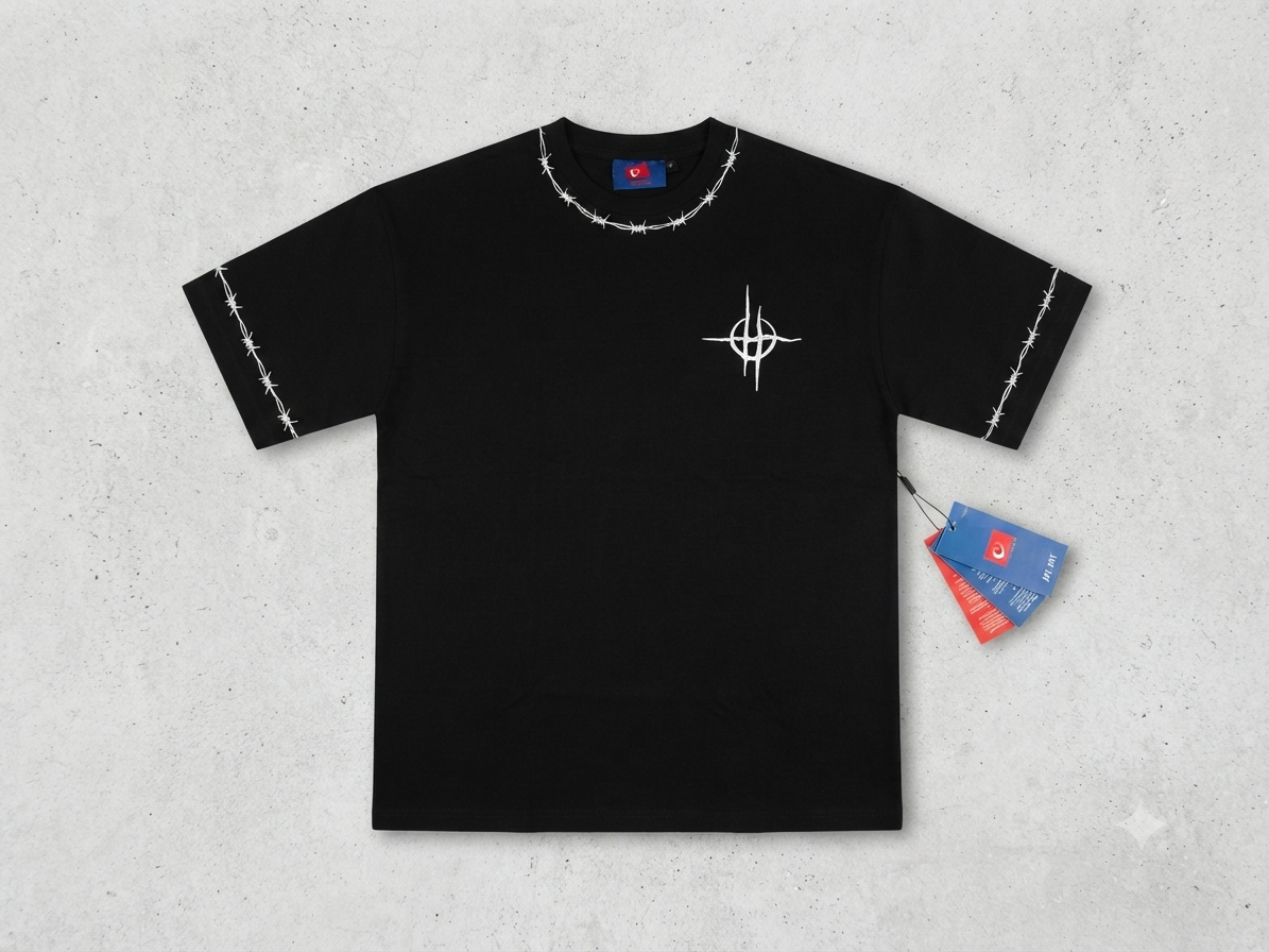 Barbed Wire Graphic Tee - Black