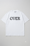 "OVER" Distressed Logo White Streetwear Tee