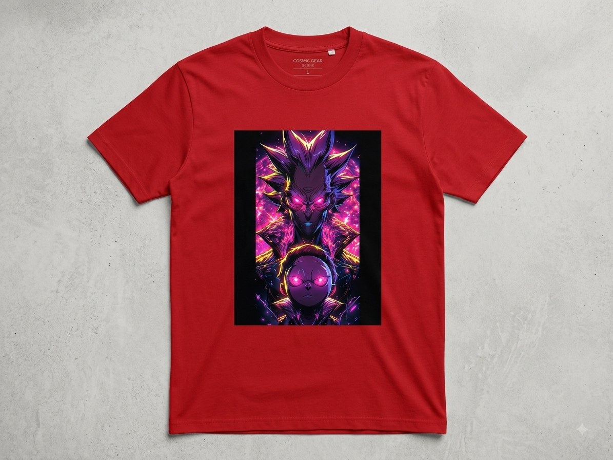 Cosmic Surge Graphic Tee – Bright Red Streetwear T-Shirt