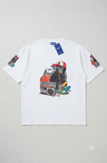 "The Boombox Chimp" White Streetwear Graphic Tee
